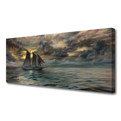 Canvas Kunstdruck Meer Boot Landschaft