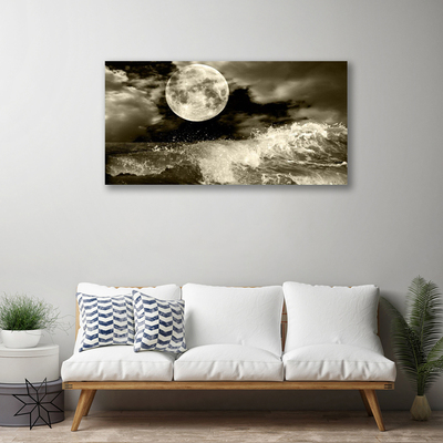 Canvas Kunstdruck Nacht Mond Landschaft