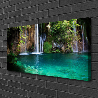 Canvas Kunstdruck See Wasserfall Natur