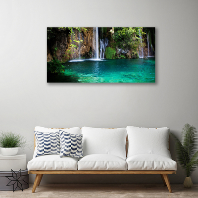 Canvas Kunstdruck See Wasserfall Natur