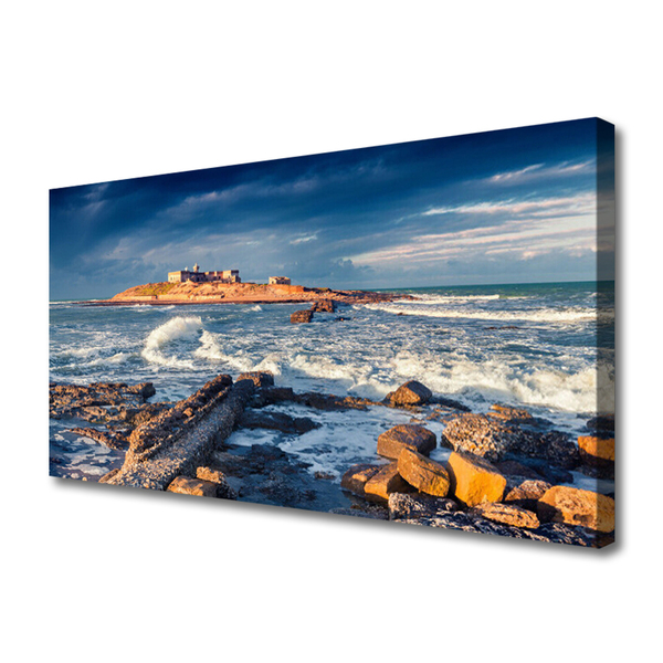 Canvas Kunstdruck Meer Steine Landschaft