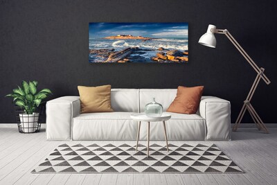 Canvas Kunstdruck Meer Steine Landschaft