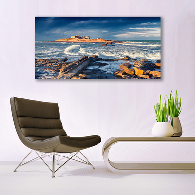 Canvas Kunstdruck Meer Steine Landschaft