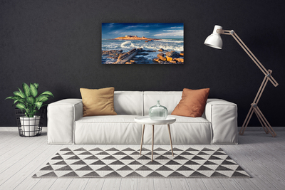 Canvas Kunstdruck Meer Steine Landschaft