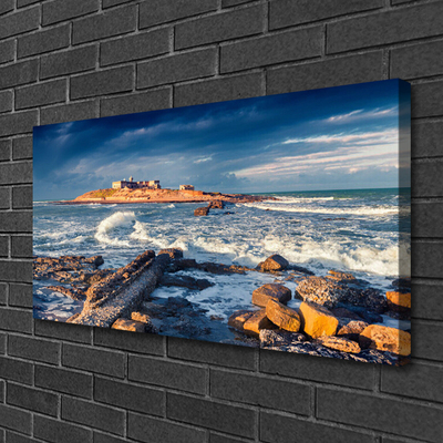 Canvas Kunstdruck Meer Steine Landschaft