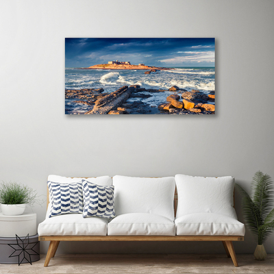 Canvas Kunstdruck Meer Steine Landschaft