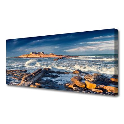 Canvas Kunstdruck Meer Steine Landschaft