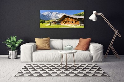 Canvas Kunstdruck Haus Gebirge Landschaft