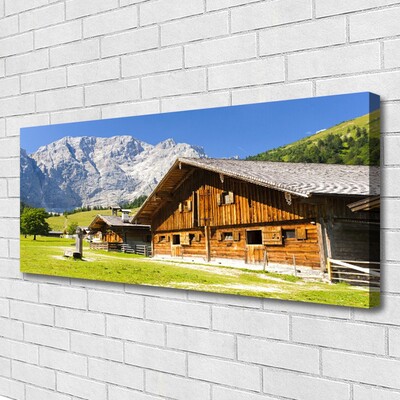 Canvas Kunstdruck Haus Gebirge Landschaft