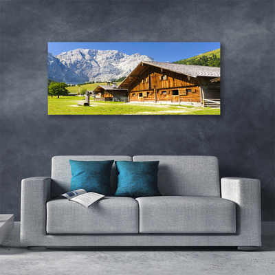 Canvas Kunstdruck Haus Gebirge Landschaft