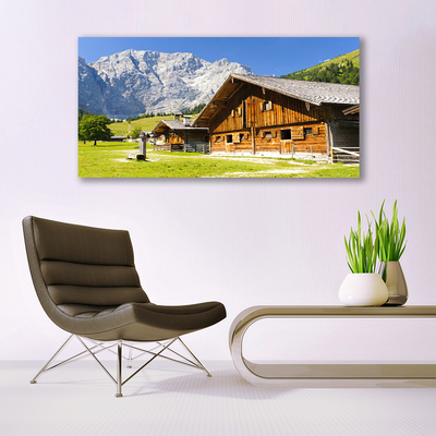 Canvas Kunstdruck Haus Gebirge Landschaft