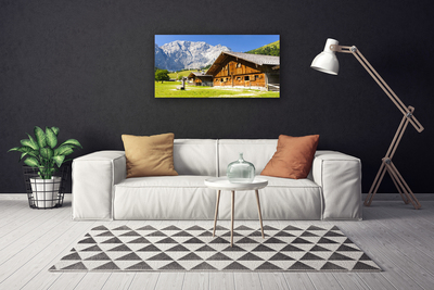 Canvas Kunstdruck Haus Gebirge Landschaft