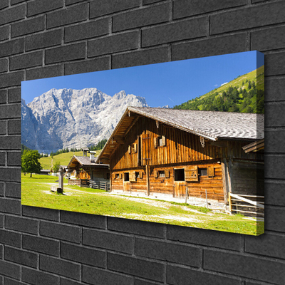 Canvas Kunstdruck Haus Gebirge Landschaft