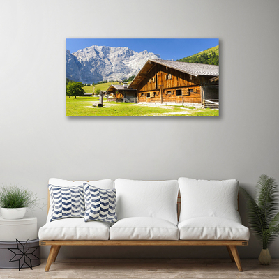 Canvas Kunstdruck Haus Gebirge Landschaft