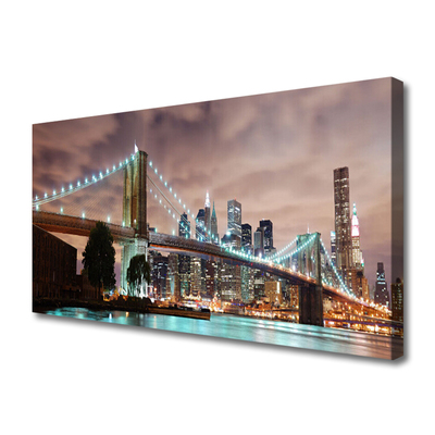 Canvas Kunstdruck Brücke Stadt Architektur