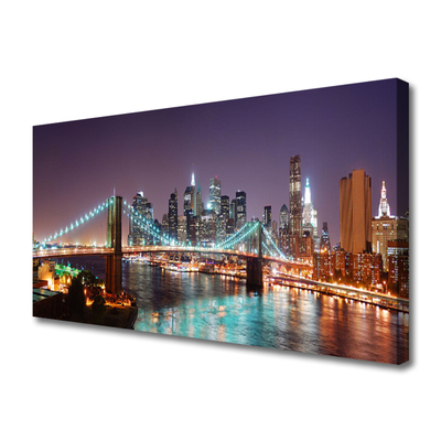 Canvas Kunstdruck Brücke Stadt Architektur