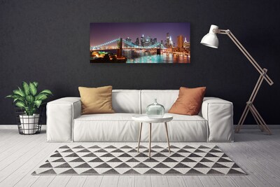 Canvas Kunstdruck Brücke Stadt Architektur