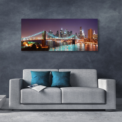 Canvas Kunstdruck Brücke Stadt Architektur