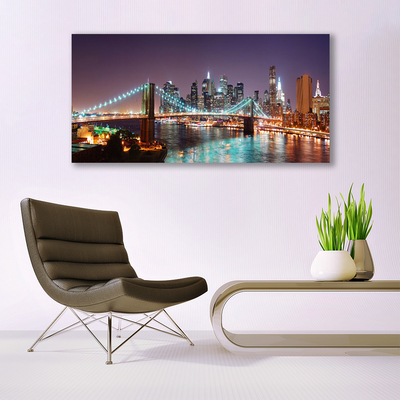 Canvas Kunstdruck Brücke Stadt Architektur