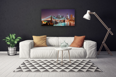 Canvas Kunstdruck Brücke Stadt Architektur
