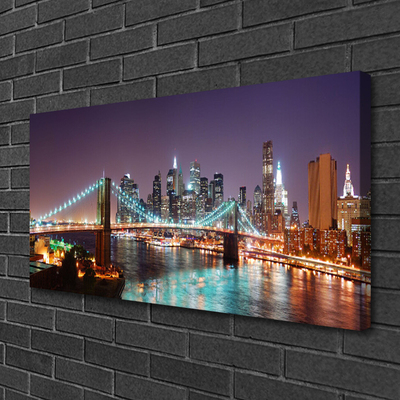 Canvas Kunstdruck Brücke Stadt Architektur