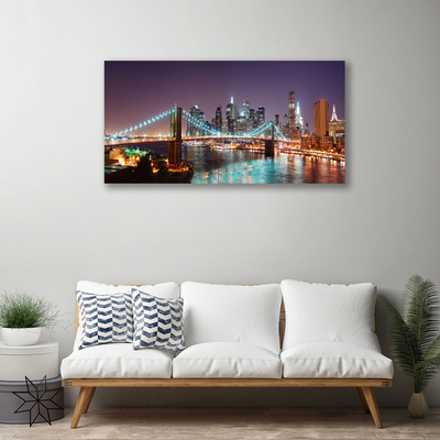 Canvas Kunstdruck Brücke Stadt Architektur