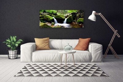 Canvas Kunstdruck Wasserfall Felsen Natur