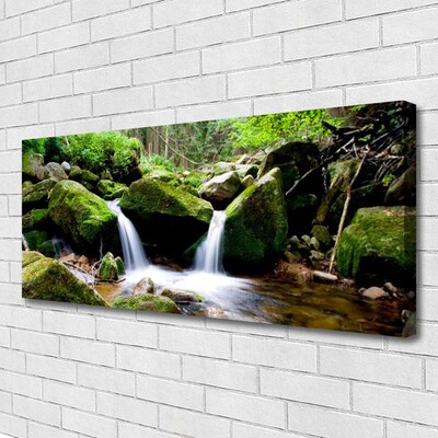 Canvas Kunstdruck Wasserfall Felsen Natur