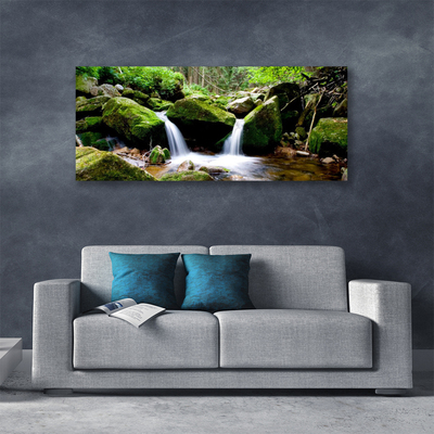 Canvas Kunstdruck Wasserfall Felsen Natur