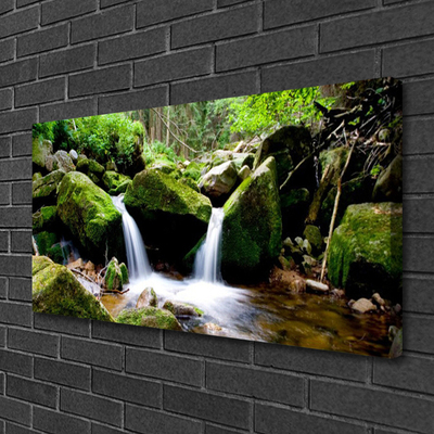 Canvas Kunstdruck Wasserfall Felsen Natur