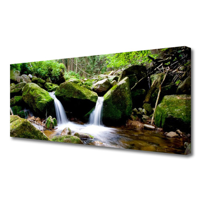 Canvas Kunstdruck Wasserfall Felsen Natur