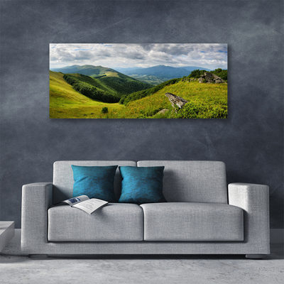 Canvas Kunstdruck Gebirge Wiese Landschaft
