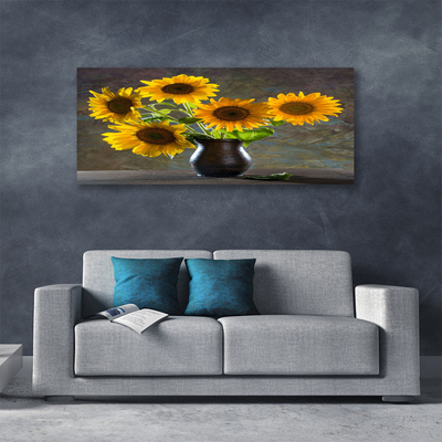 Canvas Kunstdruck Sonnenblumen Blumenvase Pflanzen