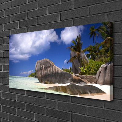 Canvas Kunstdruck Felsen Strand Landschaft