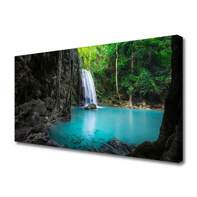 Canvas Kunstdruck See Wasserfall Natur