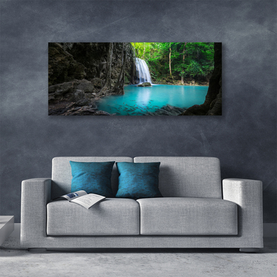 Canvas Kunstdruck See Wasserfall Natur