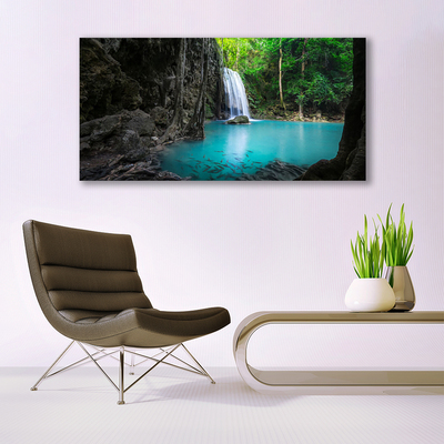 Canvas Kunstdruck See Wasserfall Natur