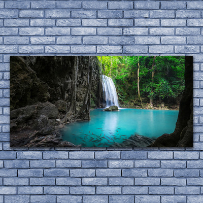 Canvas Kunstdruck See Wasserfall Natur