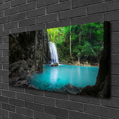 Canvas Kunstdruck See Wasserfall Natur