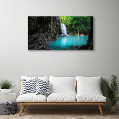 Canvas Kunstdruck See Wasserfall Natur