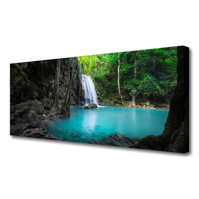 Canvas Kunstdruck See Wasserfall Natur