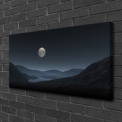 Canvas Kunstdruck Nacht Mond Landschaft