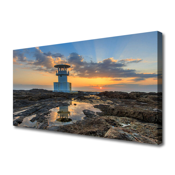 Canvas Kunstdruck Leuchtturm Landschaft