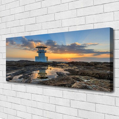 Canvas Kunstdruck Leuchtturm Landschaft