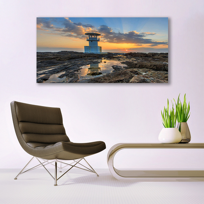 Canvas Kunstdruck Leuchtturm Landschaft