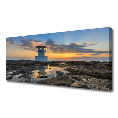 Canvas Kunstdruck Leuchtturm Landschaft