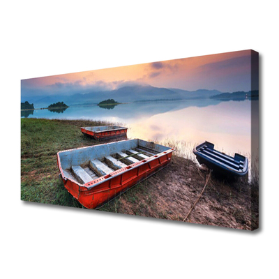 Canvas Kunstdruck Boot Landschaft