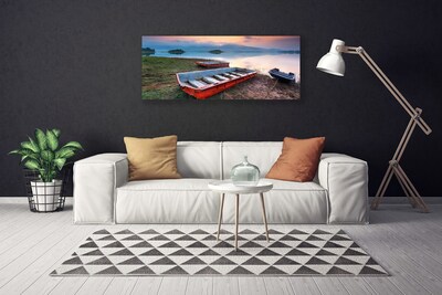 Canvas Kunstdruck Boot Landschaft