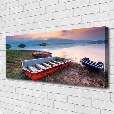 Canvas Kunstdruck Boot Landschaft