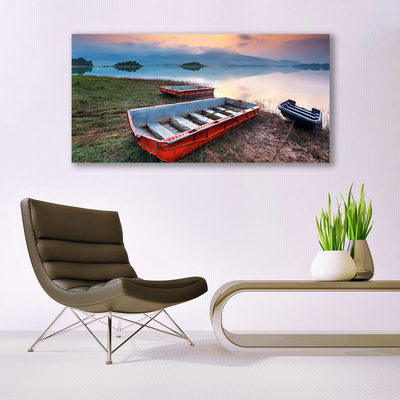 Canvas Kunstdruck Boot Landschaft